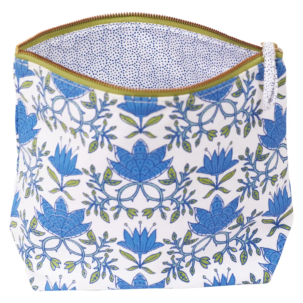 Tilly Blue Green Large Essential Canvas Pouch