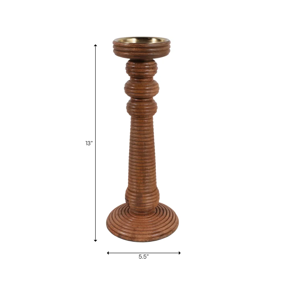 HACKETTRIDGE BROWN CANDLE HOLDER 13 (IN)