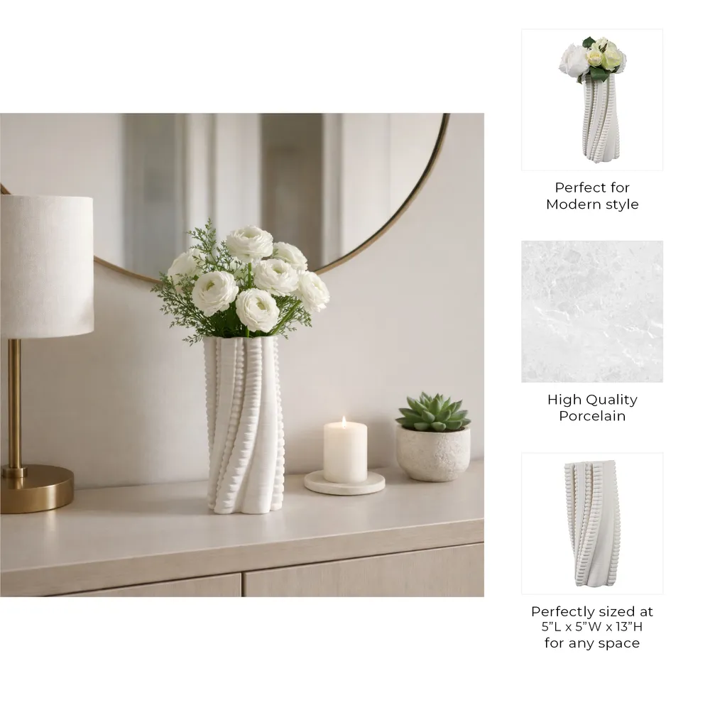 CALDERFIELD IVORY VASE 13 (IN)
