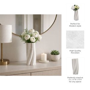 CALDERFIELD IVORY VASE 13 (IN) 10