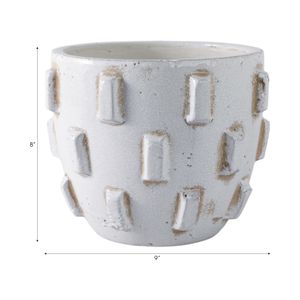 9X8" SCULPTURAL HOBNAIL PLANTER, WHITE 9