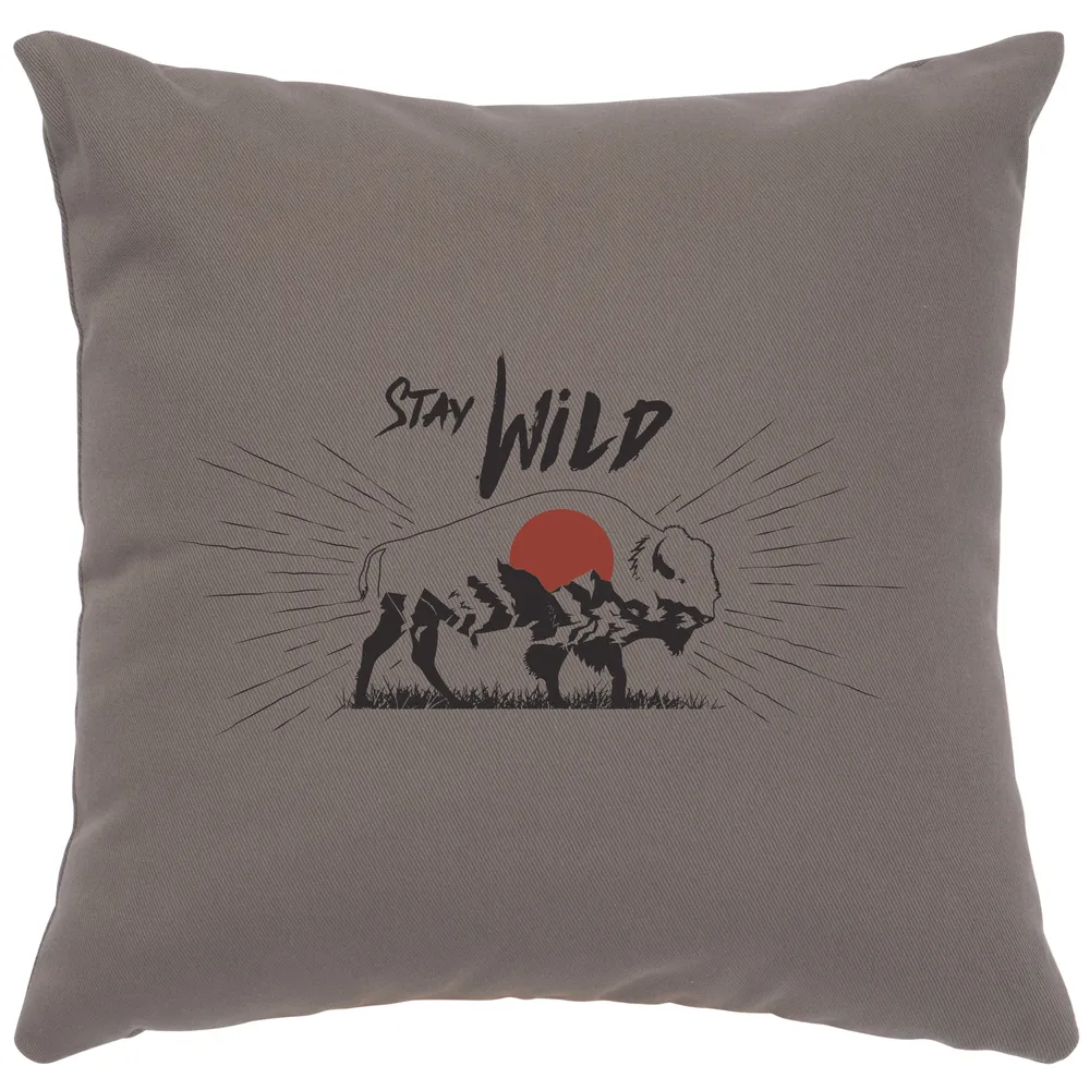 Image Pillow - Stay Wild - Cotton Chrome