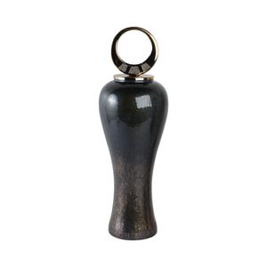 THORNTON BLACK GLASS VASE 27 (IN) 1