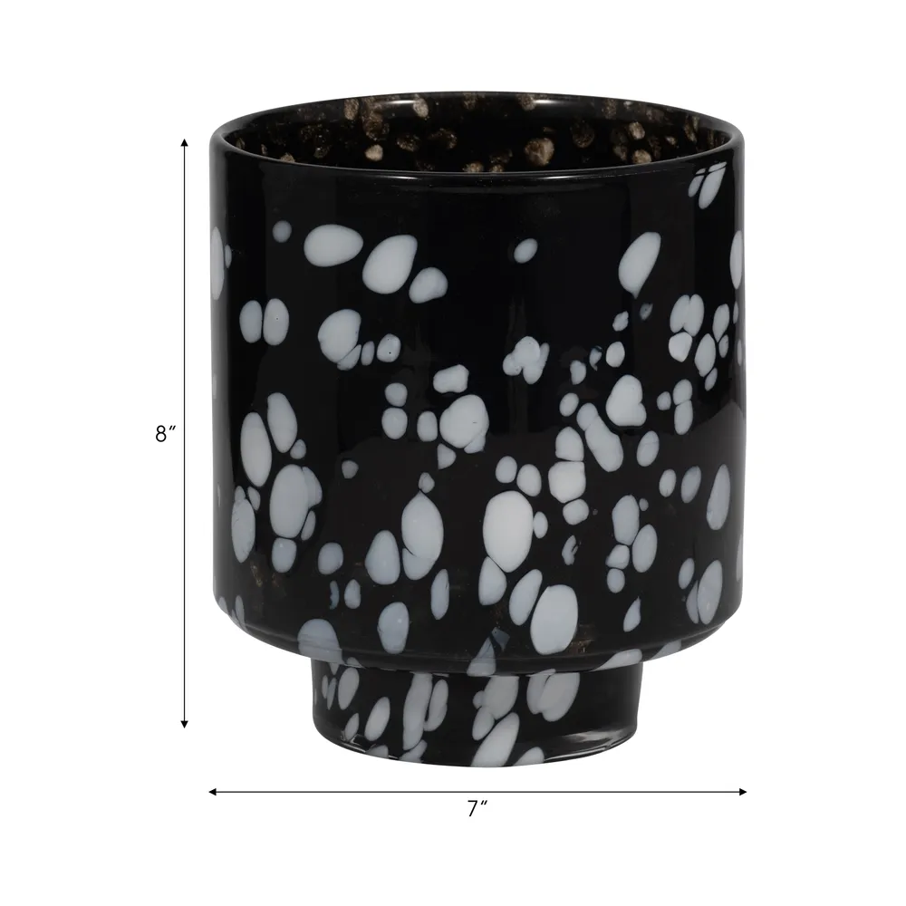BAKERWOOD BLACK GLASS VASE 8 (IN)