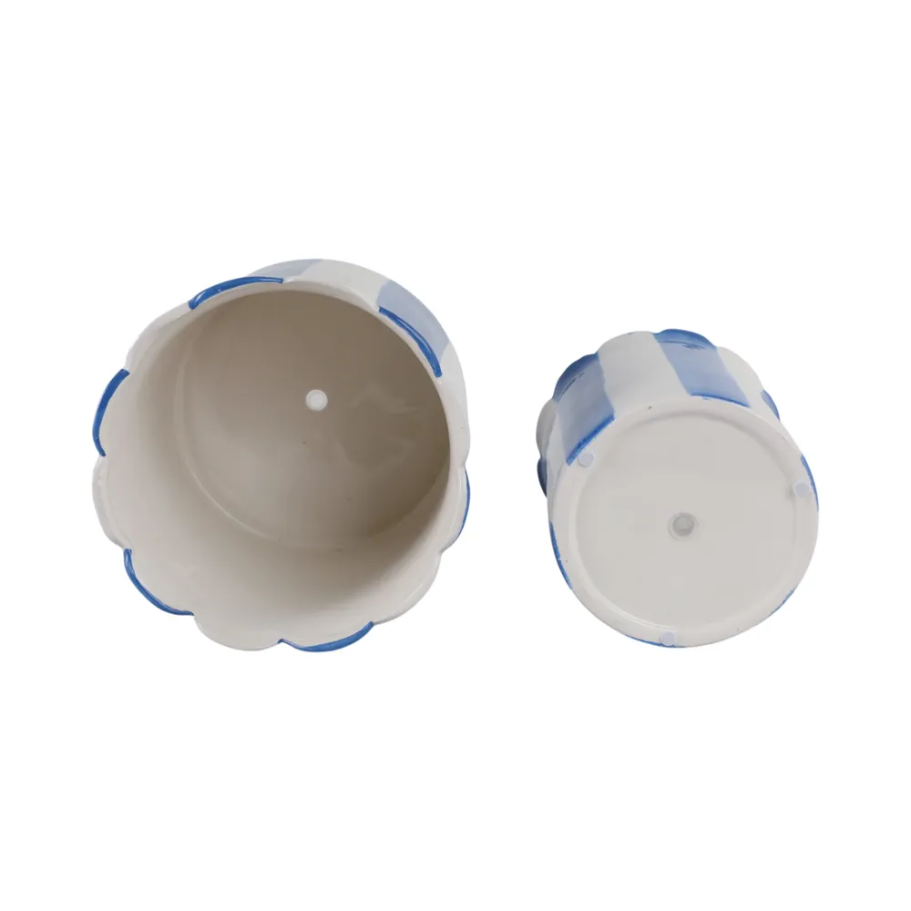 RAFESHAW SET OF 2 BLUE PLANTER 7 (IN)
