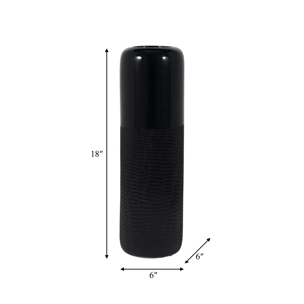 BECKHAVEN BLACK VASE 18 (IN)