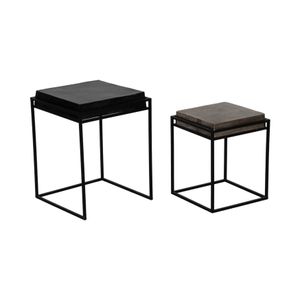 BARNETWIND SET OF 2 BLACK TABLE 23 (IN) 3