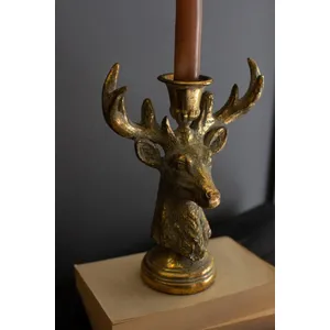Gold Deer Resin Taper Candle Holder 6