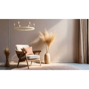 Abaca 27'' Wide 6-Light Chandelier - Satin Brass 6