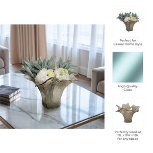 CLAYMORE GRAY GLASS VASE 12 (IN) 10