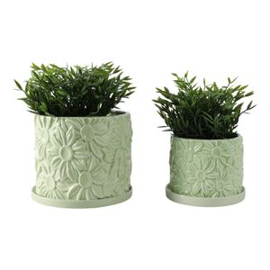 BOWENHAVEN SET OF 2 GREEN PLANTER 7 (IN) 3