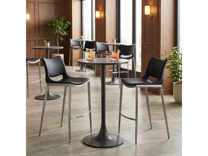 Ace Barstool Black & Silver 2