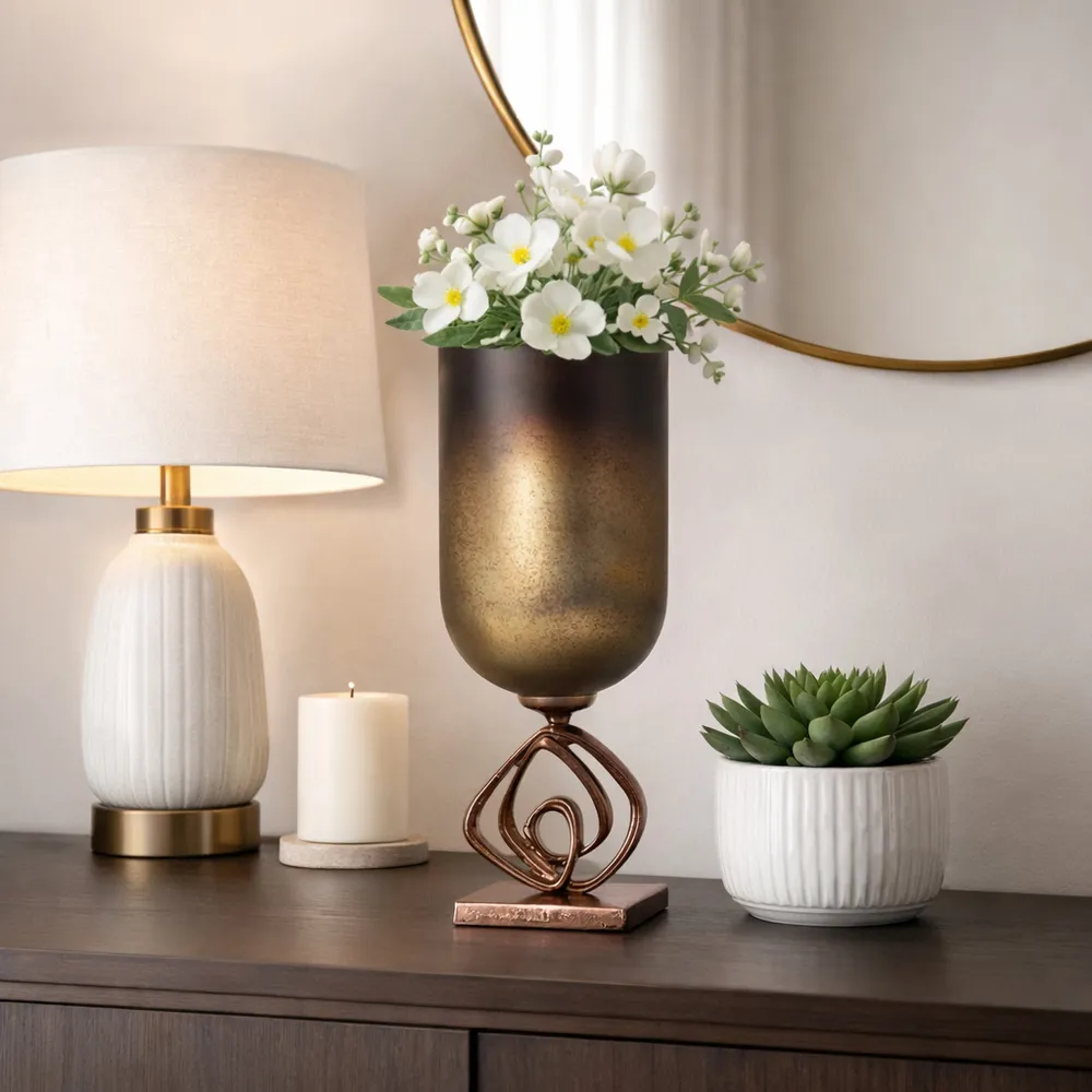 DORSEYVIEW BRONZE GLASS VASE 19 (IN)