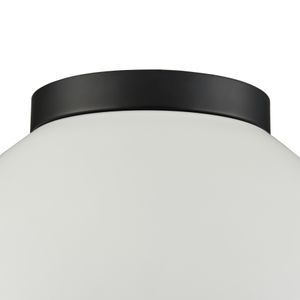 Pelham 10'' Wide 2-Light Flush Mount - Matte Black with Matte White 5