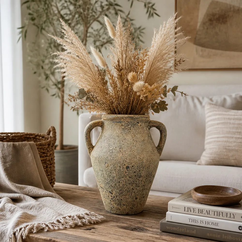 BLAINEOAK TAN VASE 12 (IN)