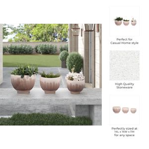 DASHSHAW SET OF 3 WHITE PLANTER 11 (IN) 10