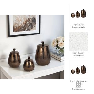 FALLONMILL SET OF 3 BRONZE VASES 11 (IN) 9