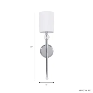 HOLLYPORT WHITE SCONCE 22 (IN) 8