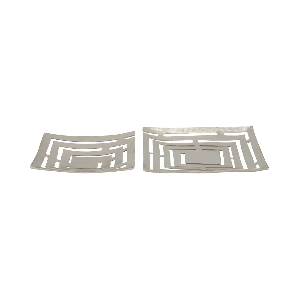 GRAHAMHAVEN SET OF 2 SILVER METAL 3 (IN)