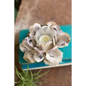 Oyster Shell Flower Votive Holder 1