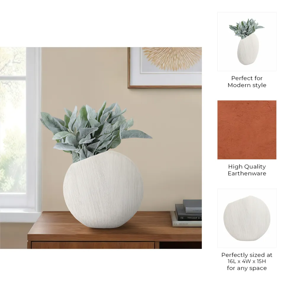 MARCHOLM WHITE VASE 15 (IN)