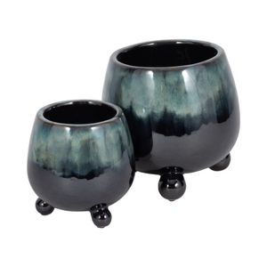 SUTTONOAK SET OF 2 BLUE PLANTER 8 (IN) 5