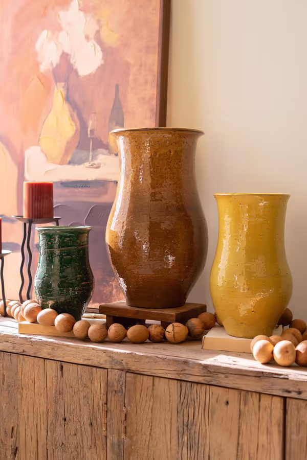 Set of 3 Organic Ceramic Vases