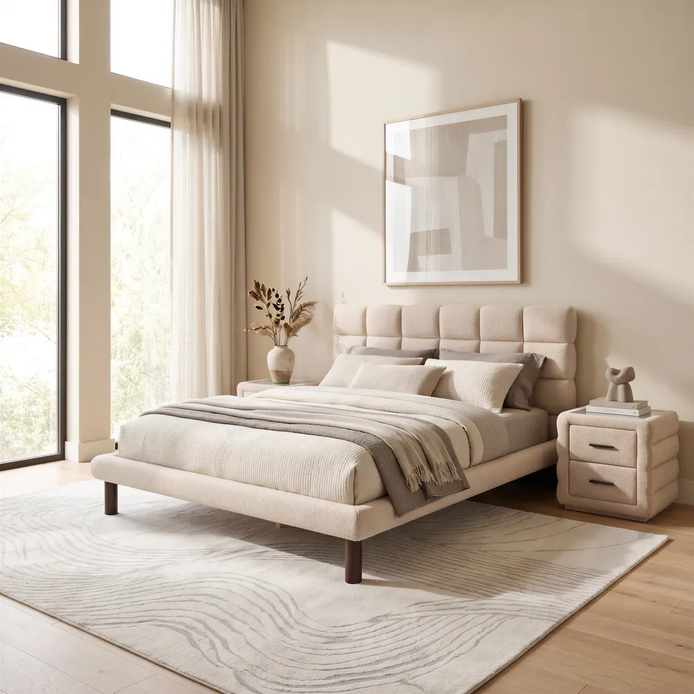 Placid King Bed Beige