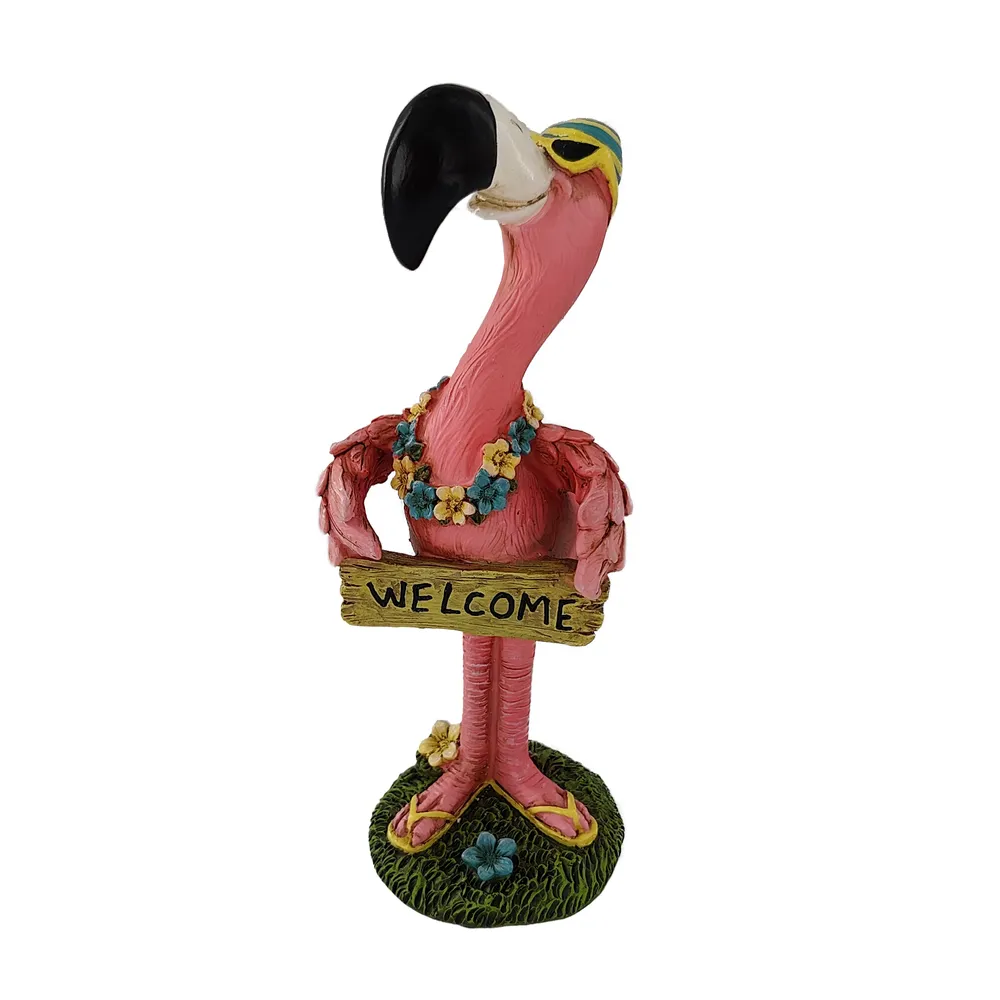 8-3/4" WELCOME FLAMINGO