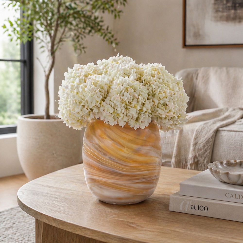 RAEWIND ORANGE GLASS VASE 9 (IN)
