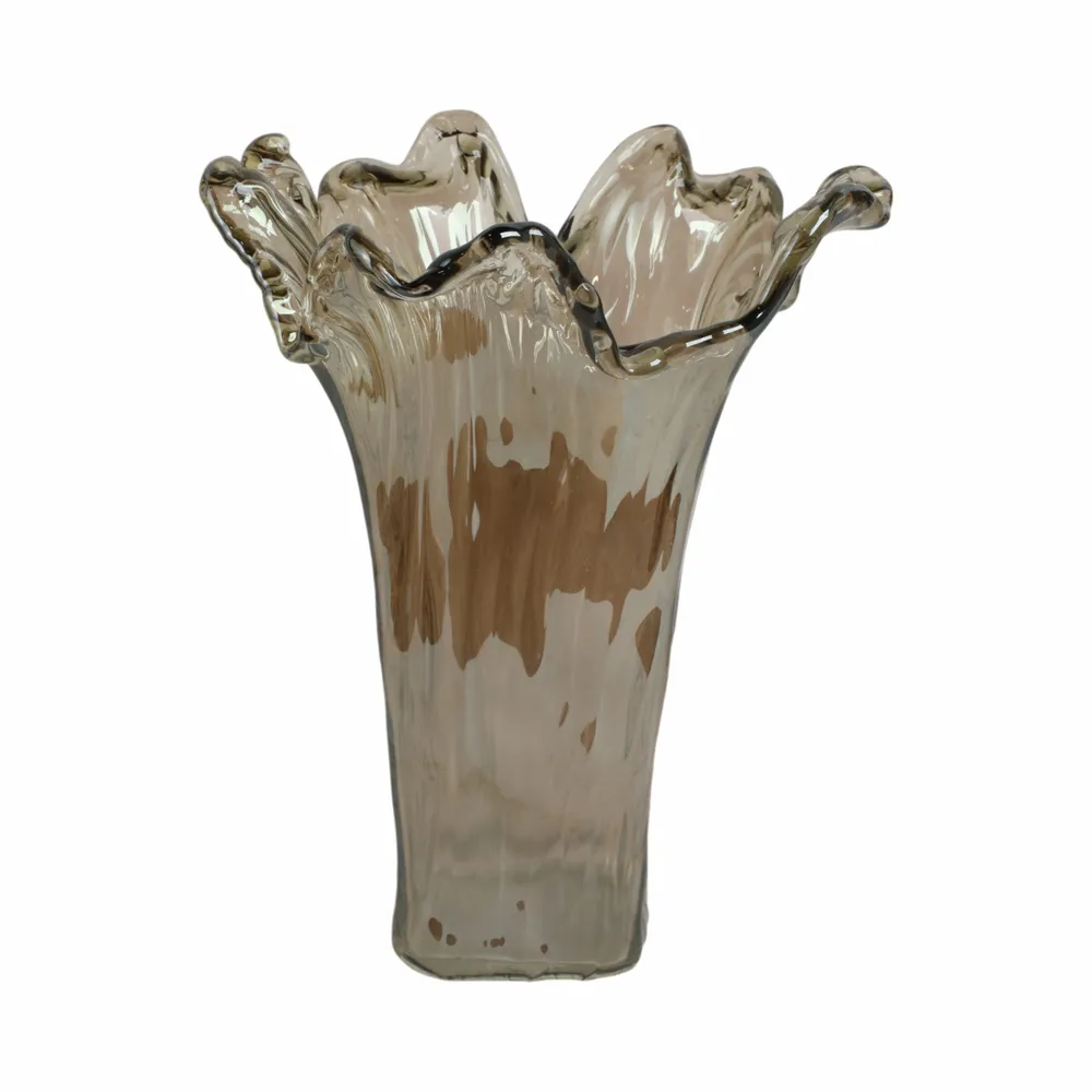 CLAYMORE GRAY GLASS VASE 15 (IN)