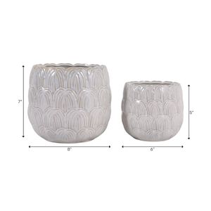 TATUMWOOD SET OF 2 IVORY PLANTER 7 (IN) 8