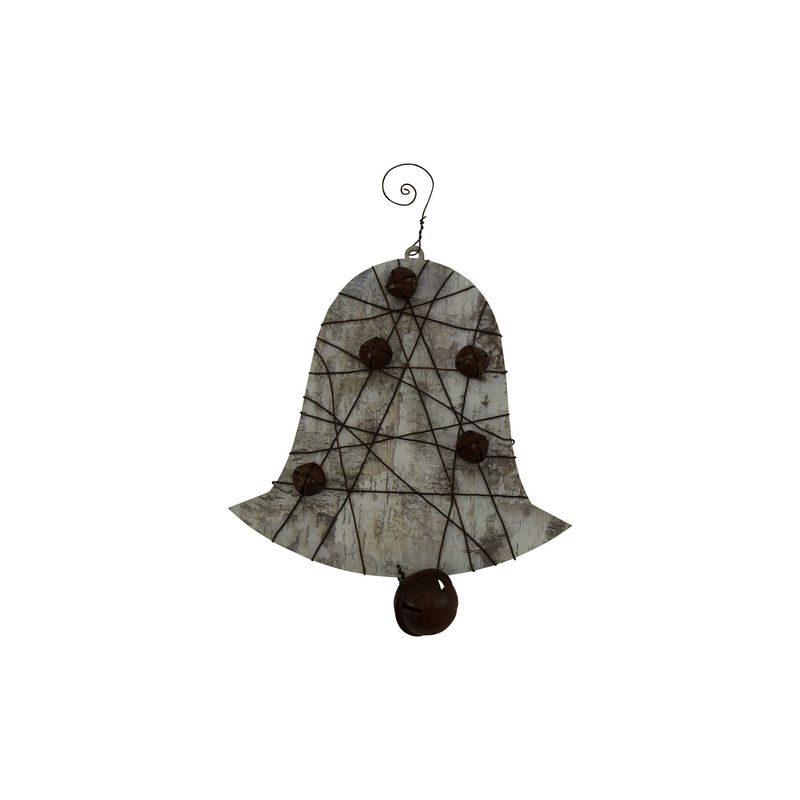 7.5" Birch Bell Ornament with Jingle Bells