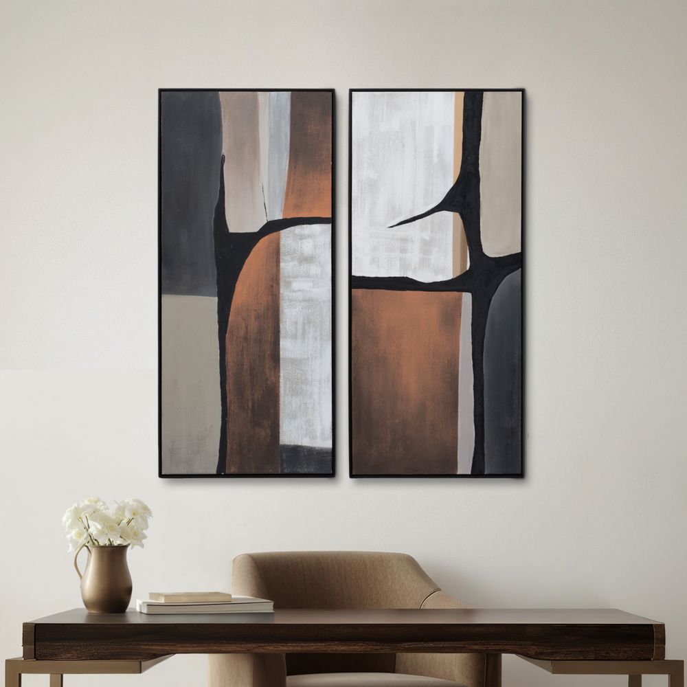 FLINTSHAW SET OF 2 BROWN ART 50 (IN)