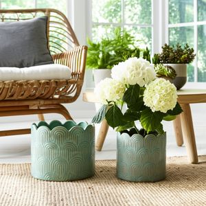 MORGANWIND SET OF 2 GREEN PLANTER 10 (IN) 11