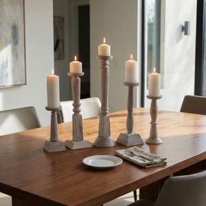MERCERMOOR SET OF 5 BROWN CANDLESTICK 22 (IN) 11