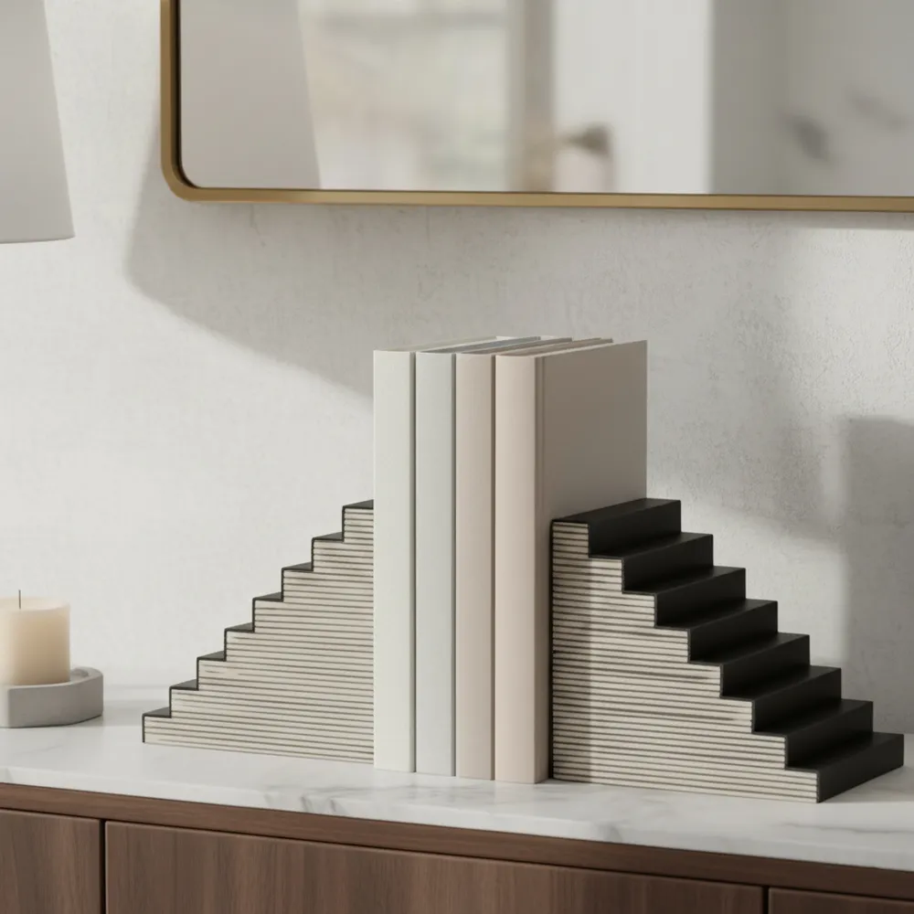 BERGENWIND SET OF 2 BLACK BOOKENDS 6 (IN)
