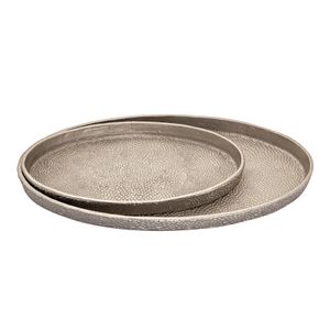 Oval Pebble Tray - Set of 2 Nickel 1