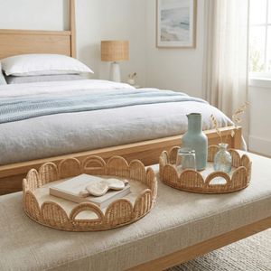 ETHANHOLM SET OF 2 IVORY TRAY 5 (IN) 11