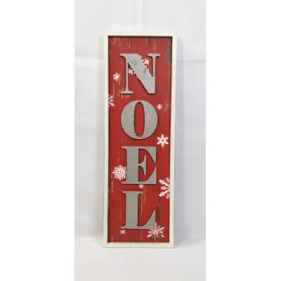 Noel Wooden Sign - Red 32in