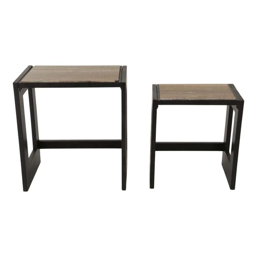 S/2 20/24"WENSTON ACACIA WD ACCENT TBLES,BRWN 2BXS