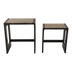 S/2 20/24"WENSTON ACACIA WD ACCENT TBLES,BRWN 2BXS 3