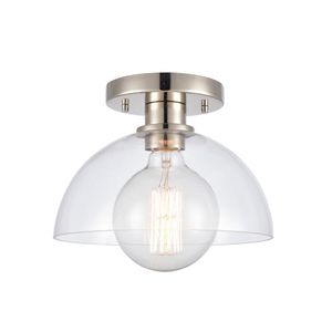 Julian 10'' Wide 1-Light Semi Flush Mount - Polished Nickel 1