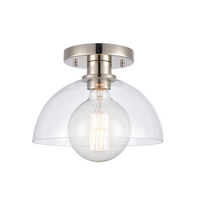 Julian 10″ Wide 1-Light Semi Flush Mount - Polished Nickel