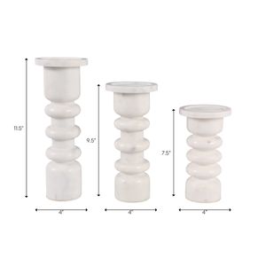 STONERIDGE SET OF 3 WHITE CANDLESTICK 12 (IN) 10