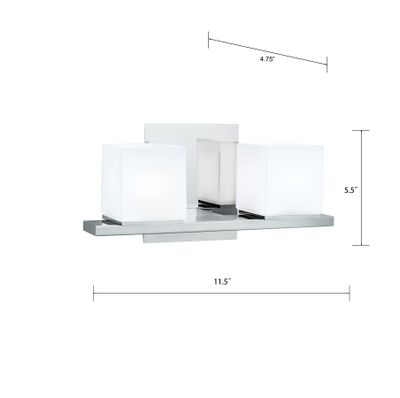 Icereto 11.5″ Wide 2-Light Vanity Light - Chrome