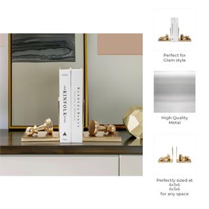 BECKETTPARK SET OF 2 GOLD BOOKENDS 6 (IN) 10