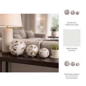 MAXBROOK SET OF 3 BROWN ORBS 6 (IN) 11