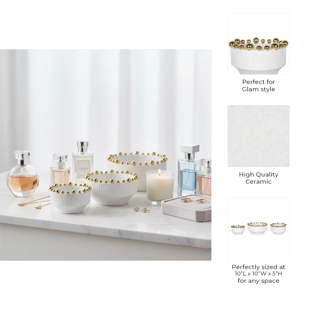 SAGEGROVE SET OF 3 WHITE BOWLS 5 (IN)