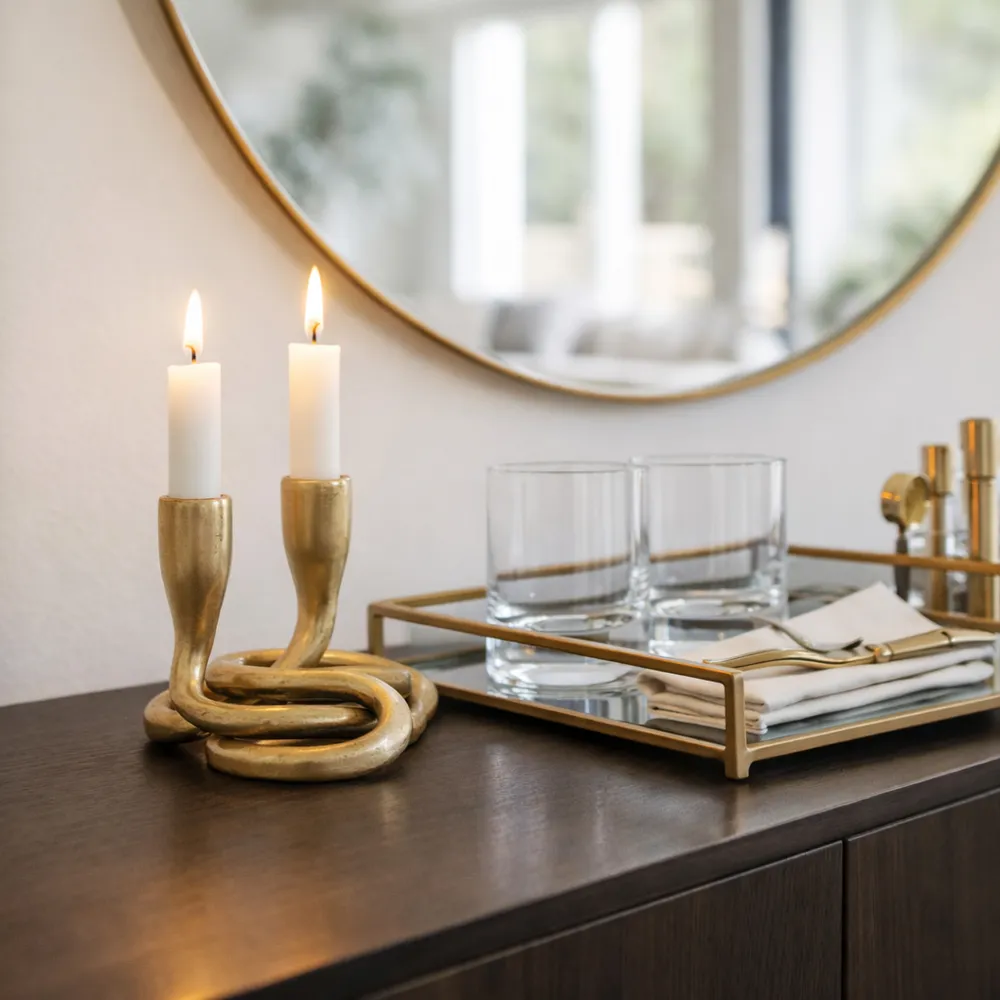 FLINTCREST GOLD CANDLE HOLDER 4 (IN)